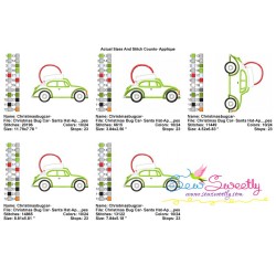 Christmas Bug Car Santa Hat Applique Design Pattern-2
