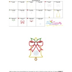 Christmas Bell Ribbon Applique Design Pattern-3