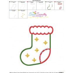 Christmas Stocking-2 Applique Design Pattern-3