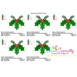 Christmas Holly Leaves-3 Embroidery Design Pattern-2