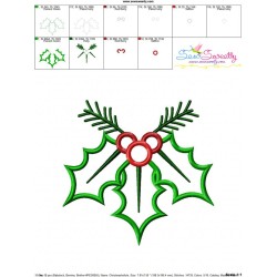Christmas Holly Leaves-3 Applique Design Pattern-3