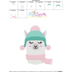 Winter Llama Embroidery Design Pattern-3
