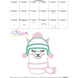 Winter Llama Applique Design Pattern-3