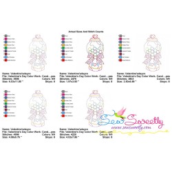 Valentine's Day Color Work- Candies Jar Embroidery Design Pattern-2