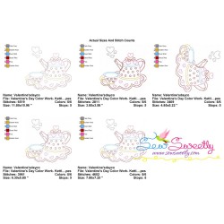 Valentine's Day Color Work Kettle Cup Embroidery Design Pattern-2
