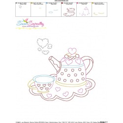 Valentine's Day Color Work Kettle Cup Embroidery Design Pattern-3
