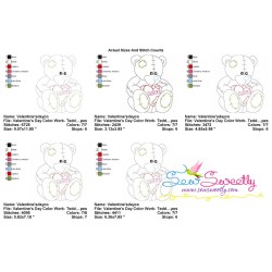 Valentine's Day Color Work- Teddy Bear Embroidery Design Pattern-2