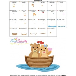 Love Boat Animal- Bears Embroidery Design Pattern-3