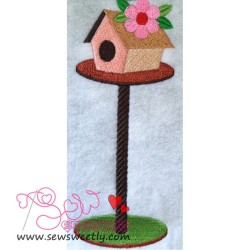 Bird House-2 Embroidery Design Pattern-1