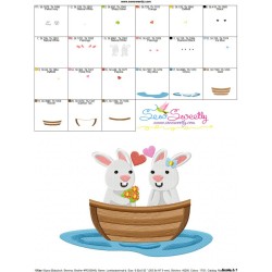 Love Boat Animal- Bunnies Embroidery Design Pattern-3
