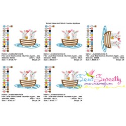 Love Boat Animal- Bunnies Applique Design Pattern-2
