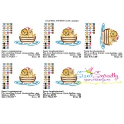 Love Boat Animal- Lions Applique Design Pattern-2