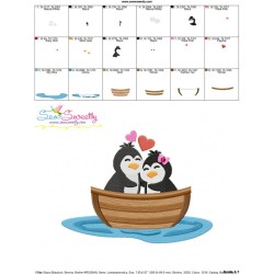 Love Boat Animal- Penguins Embroidery Design Pattern-3