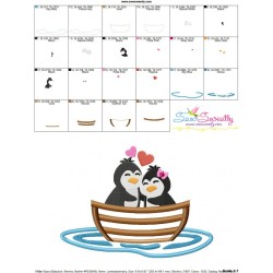 Love Boat Animal- Penguins Applique Design Pattern-3