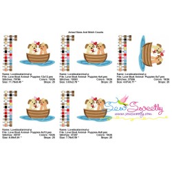 Love Boat Animal- Puppies Embroidery Design Pattern-2