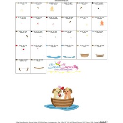 Love Boat Animal- Puppies Embroidery Design Pattern-3