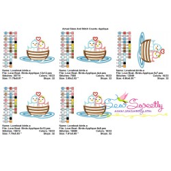 Love Birds Boat Applique Design Pattern-2