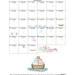Love Birds Boat Applique Design Pattern-3