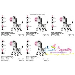 Cute Zebra Embroidery Design Pattern-2
