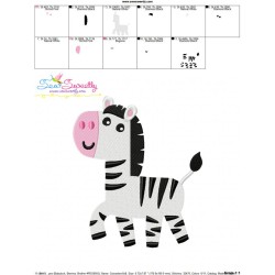 Cute Zebra Embroidery Design Pattern-3