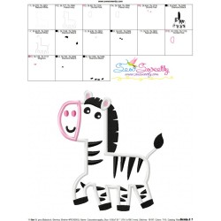 Cute Zebra Applique Design Pattern-3