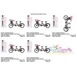 Valentine's Bicycle Embroidery Design Pattern-2