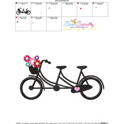 Valentine's Bicycle Embroidery Design Pattern-3