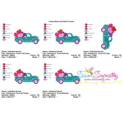 Valentine's Truck Embroidery Design Pattern-2