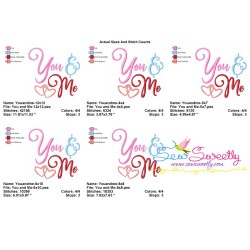 You and Me Valentine Embroidery Design Pattern-2