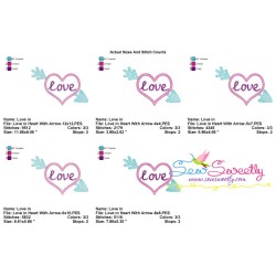 Love in Heart With Arrow Sketch Embroidery Design Pattern-2