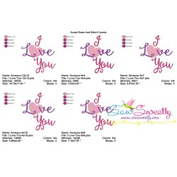 I Love You Lettering Embroidery Design Pattern-2