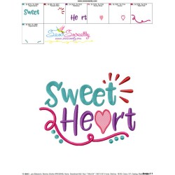 Sweet Heart Lettering Embroidery Design Pattern-3