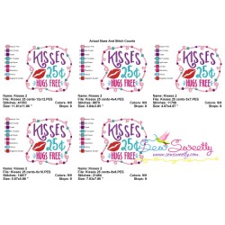 Kisses 25 Cents Hugs Free Embroidery Design Pattern-2