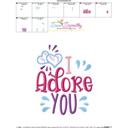 I Adore You Lettering Embroidery Design Pattern-3