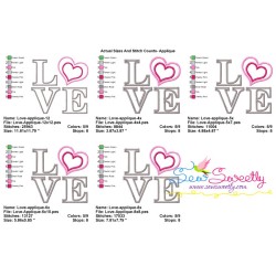 Love Heart Applique Lettering Embroidery Design Pattern-2