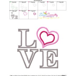 Love Heart Applique Lettering Embroidery Design Pattern-3
