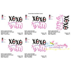 XOXO Y'all Lettering Embroidery Design Pattern-2