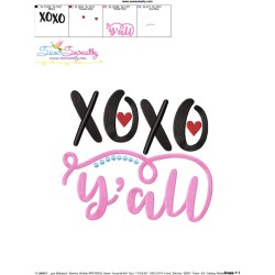 XOXO Y'all Lettering Embroidery Design Pattern-3