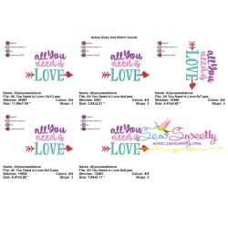 All You Need is Love Lettering Embroidery Design Pattern-2
