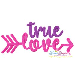 True Love Valentine Lettering Embroidery Design Pattern-1
