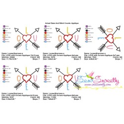 LOVE with Arrows Lettering Applique Design Pattern-2