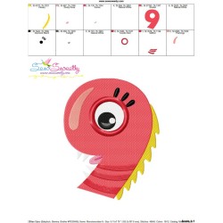 Monster Number-9 Embroidery Design Pattern-3