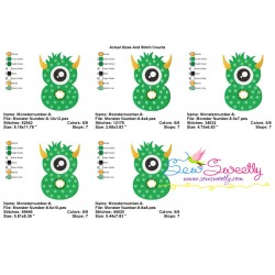Monster Number-8 Embroidery Design Pattern-2