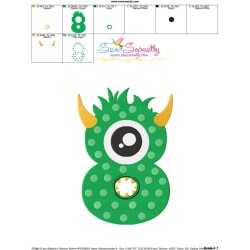 Monster Number-8 Embroidery Design Pattern-3