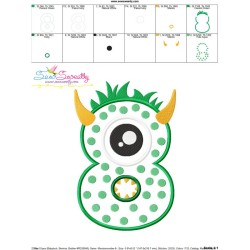 Monster Number-8 Applique Design Pattern-3