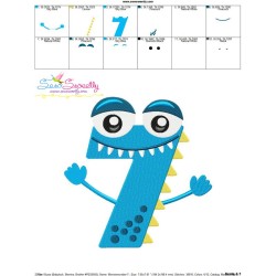 Monster Number-7 Embroidery Design Pattern-3