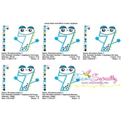 Monster Number-7 Applique Design Pattern-2