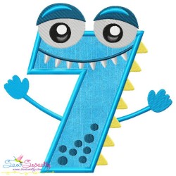 Monster Number-7 Applique Design Pattern-1