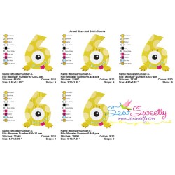 Monster Number-6 Embroidery Design Pattern-2