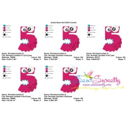 Monster Number-5 Embroidery Design Pattern-2